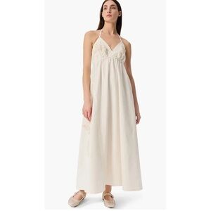 Robert Rodriguez Halter Maxi Dress With Floral Embroidery